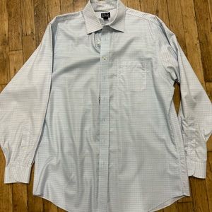Dress shirt light blue tint with small grid pattern
